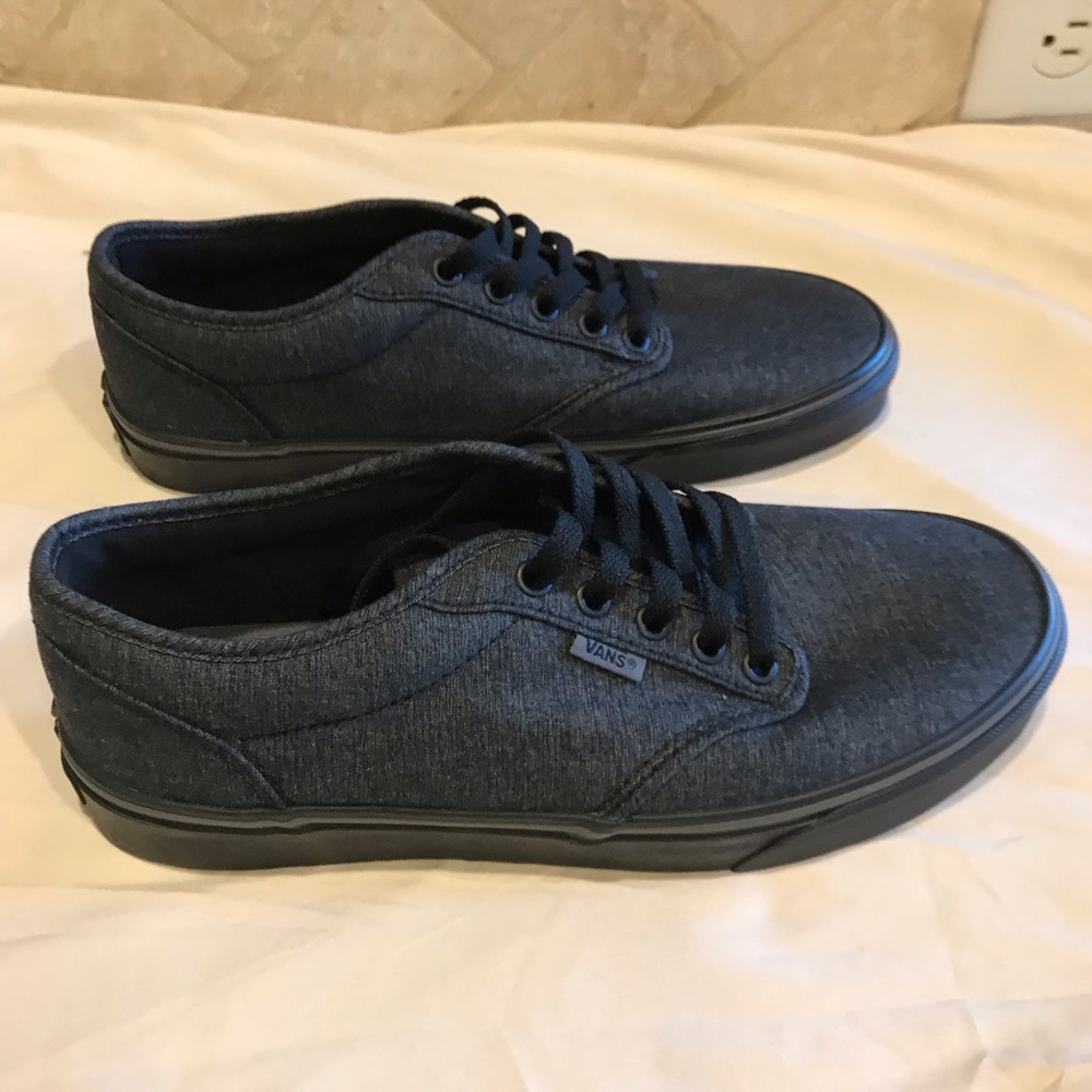 New Vans Gray Black Canvas Black Sole Era Sneakers Men 9 Women 10.5 Rare!! NWOT